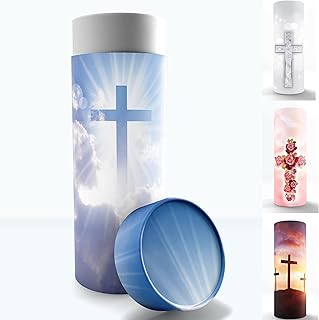 Heavenly Cross Scattering Tubes for Human Ashes TSA Approved Scattering Urn and Eco-Friendly Biodegradable Urns for Human Ashes & Biodegradable Urn for Burial at Sea