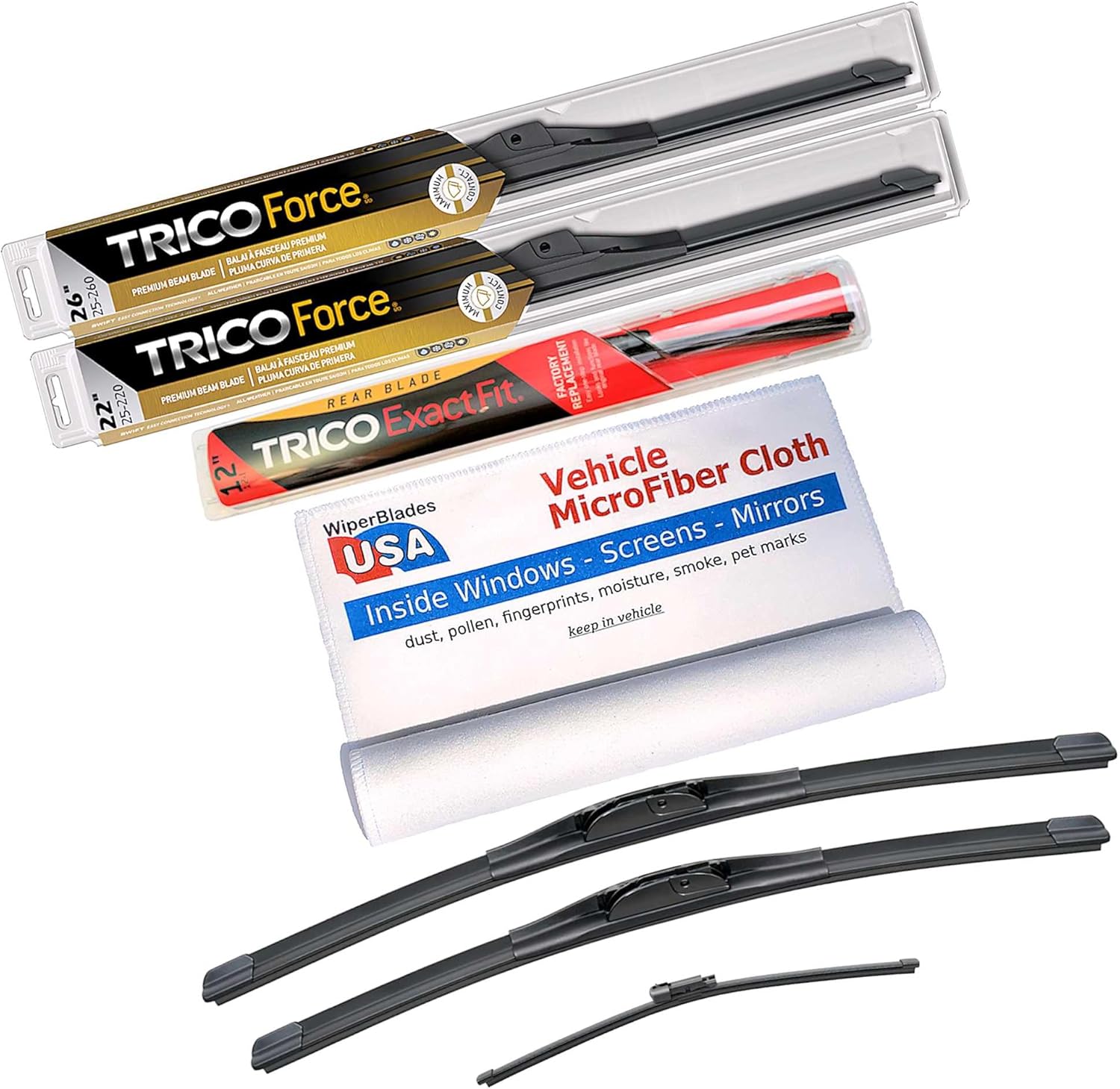 Performance Beam Wipers compatible with Porsche Cayenne 2019 (Set of 3) w/Rear Wiper Wiper Blades