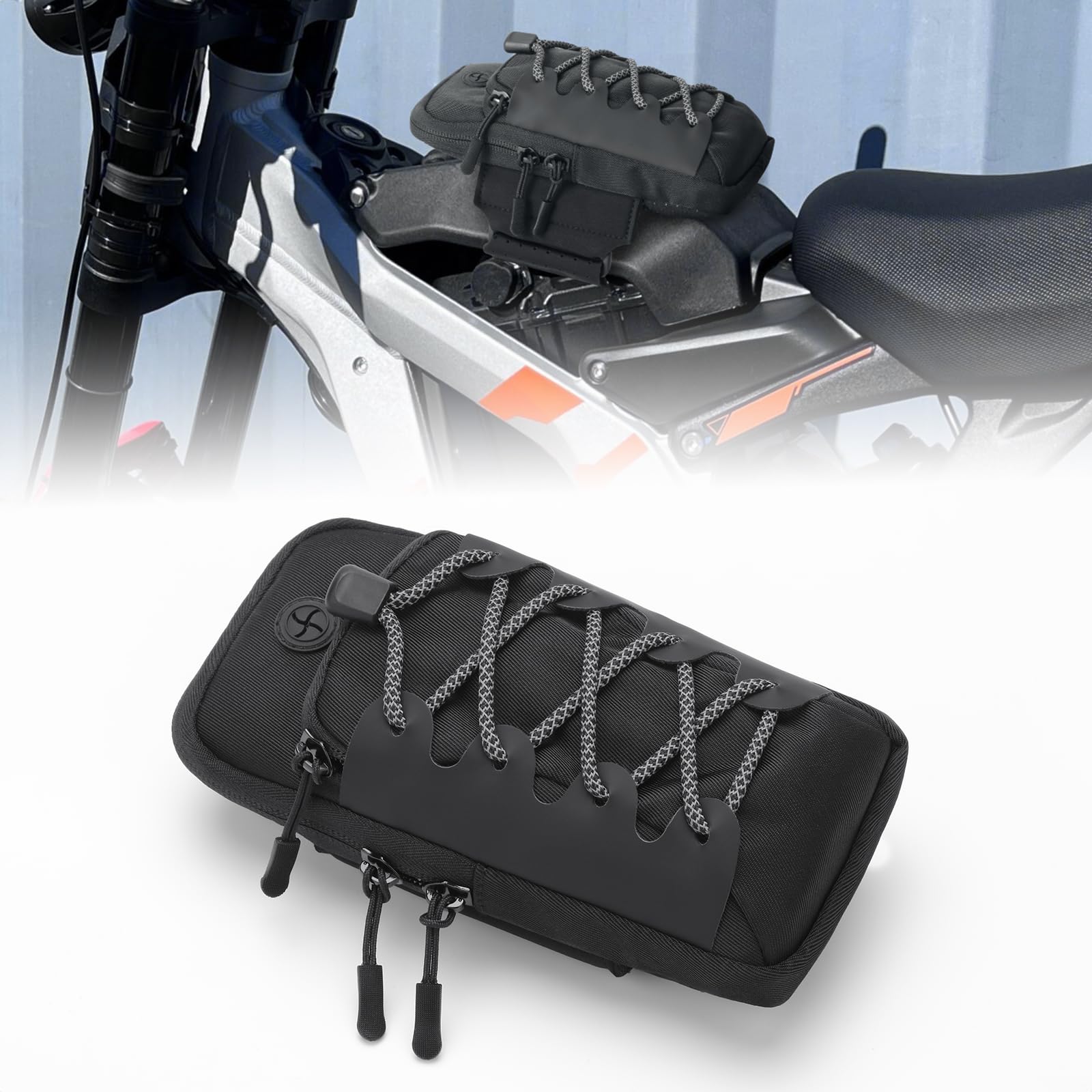 RIDLOG Motorcycle Bag for SurRon Light Bee X/S Electric Dirt Bike Front Frame Bag for Sur Ron Segway X160/X260 Talaria Sting MX3 R/MX4 Waterproof