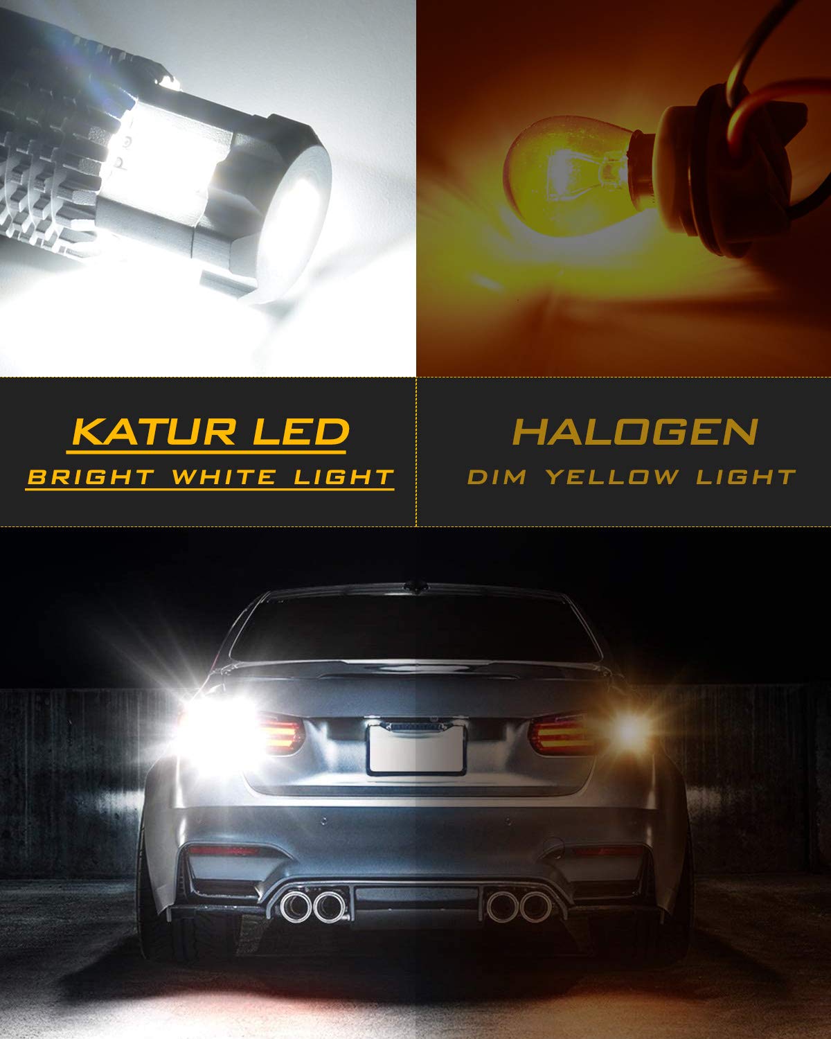 KATUR 1156 BA15S 1141 7506 P21W Bombillas LED de Alta Potencia 12pcs 3020SMD 2800LM Usado para luz de Respaldo Luz Trasera Luz de Freno 6500K Xenón Blanco (Paquete de 2)