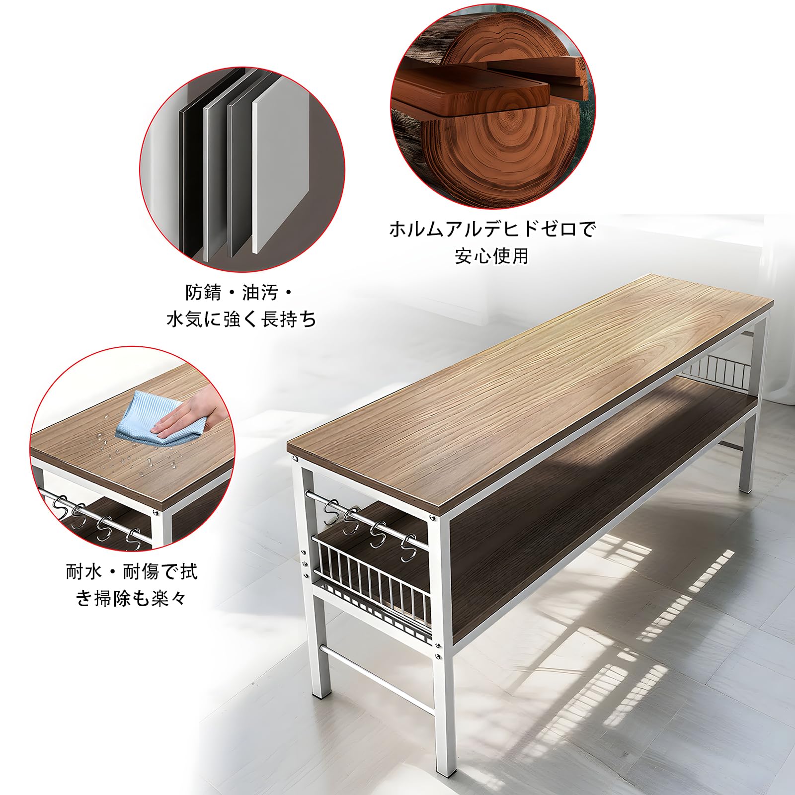 Amazon.co.jp: YASICA 作業台 キッチン作業台 調理台 キッチンテーブル