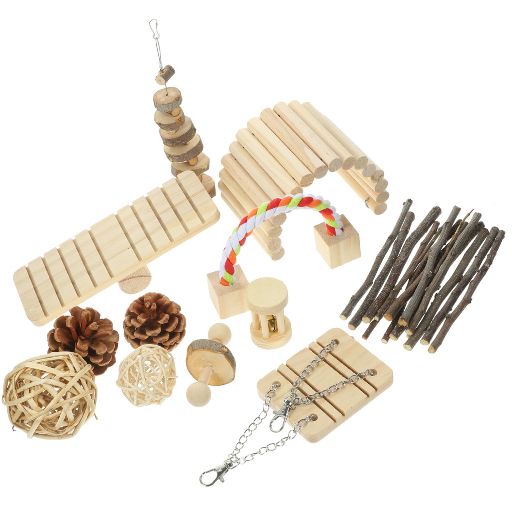 1satz Hamster Kauspielzeug-Set Mit Karotten-heu-bällen Und Schaukeltieren Für Kleine Tiere Teiliges Spielzeug Zahnpflege Und Beschäftigung Für Hamster Meerschweinchen Und
