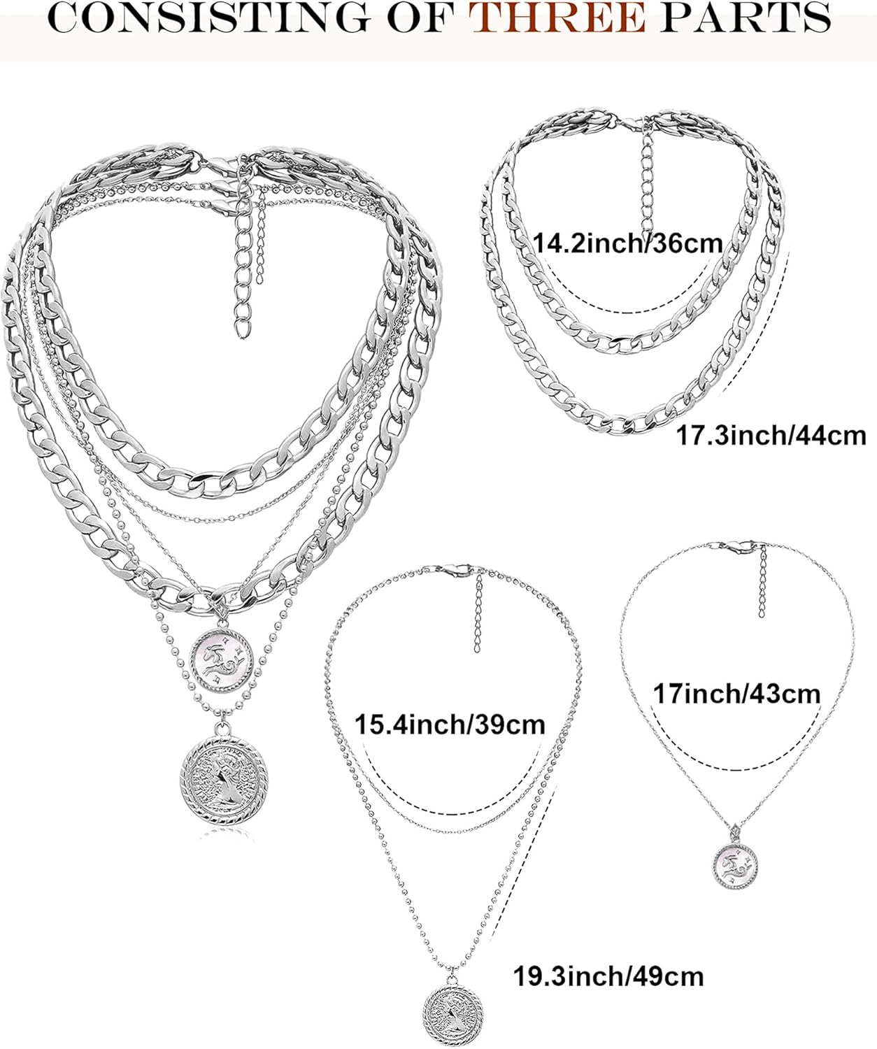 MJartoria Layered Necklaces for Women Trendy Retro Coin Pendant Necklace Dainty Chunky Chain Choker Necklaces for Jewelry Birthday Gifts - Image 5