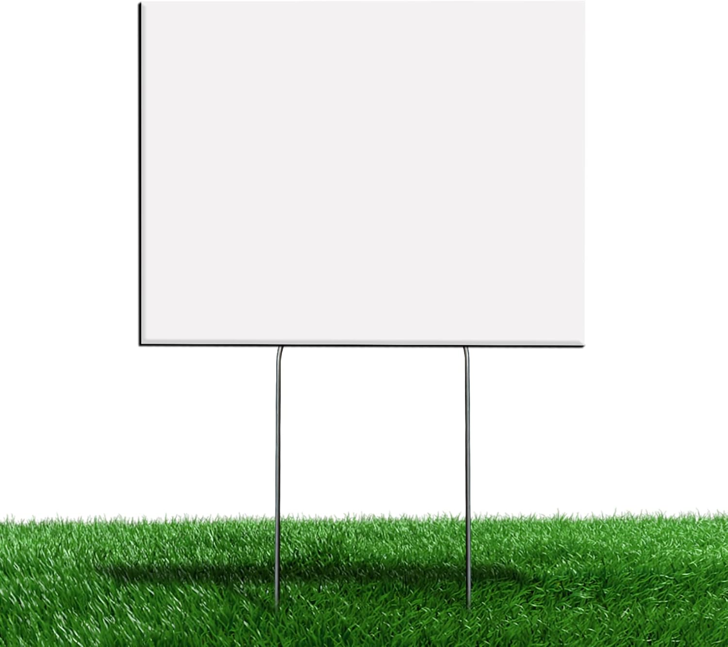 24"x18" Blank Yard Signs with Metal Stakes (10pack), Yard