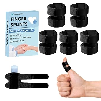 5 Pcs Thumb Finger Splint,Trigger Finger Splints,Finger Brace,Injured Mallet Finger,Broken Fingers Straightening,Pain Relief,Arthritis or Support for Fingers,Suitable for thumb, Index, Middle, Ring, Pinky FingerBlack