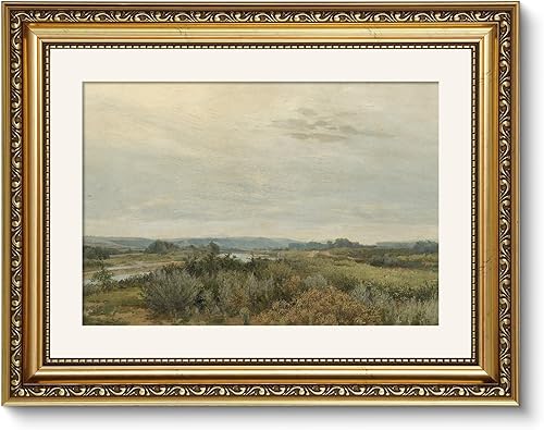 Miniatura 76 de ARPEOTCY Arte de Pared Vintage con Marco Dorado, Paisaje Retro de Jardines y Cielo, 20x25 cm Pequeños Cuadros en Lienzo con Marco Antiguo, Pinturas