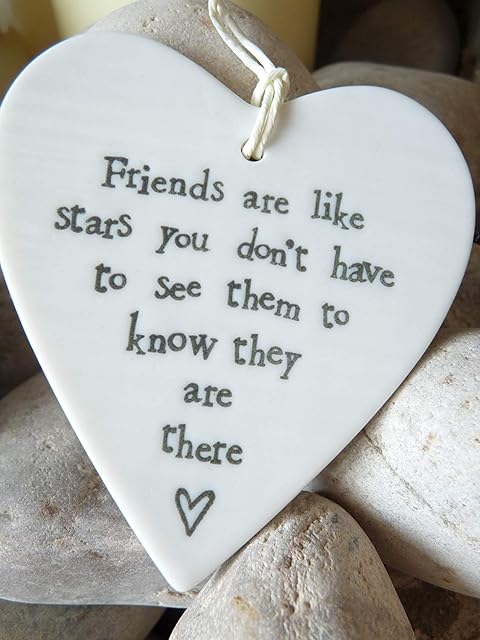 New Ceramic Hanging Heart - Friends are like Stars