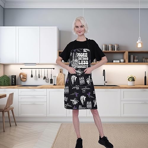 Miniatura 5 de FUSTMW Delantal de artista del tatuaje, regalos para amantes del tatuaje, regalos en mi era del tatuaje, regalo de tatuaje, pintura de cocina,