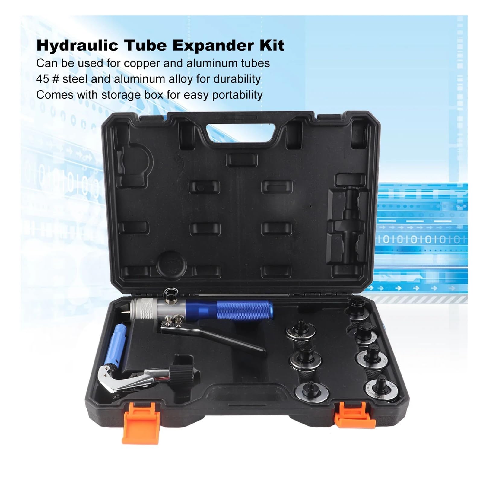 Expansor hidráulico de tubos de cobre y aluminio de varios tamaños (de 1/2 pulg. a 1 1/8 pulg.) - Kit de estiramiento de tubos CT-300A Amplia compatibilidad