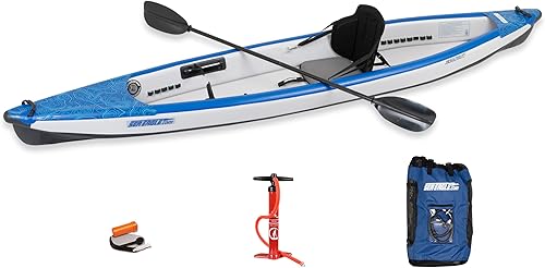Miniatura 18 de Sea Eagle RazorLite Kayak inflable – Ligero, punto caído, kayak de turismo de alta velocidad – Solo o en tándem – Asiento trasero alto, remo (s)