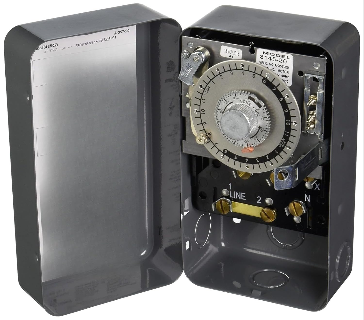 Universal Commercial Refrigeration Defrost Control Timer - Replacement Part #8145-20, 240V, 40A, 1 Phase, Corded Electric, Metal, 1lbs, Compatible with 8145-20 Model