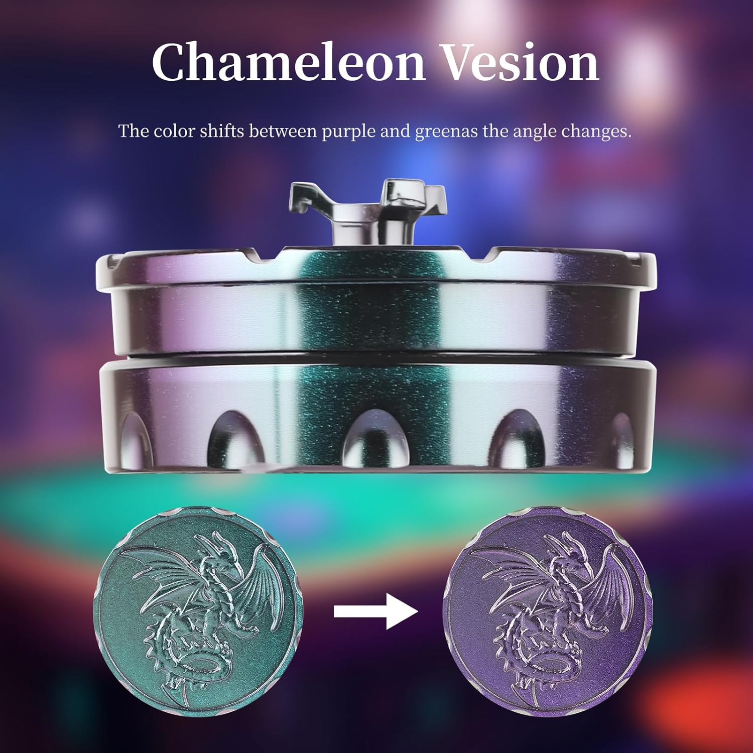 DND Dice Set with Mini Roulette Wheel – Metal D20 Roulette Dice Spinner | Unique DND Gift Set with Case for RPG & Table Games(Gradient)