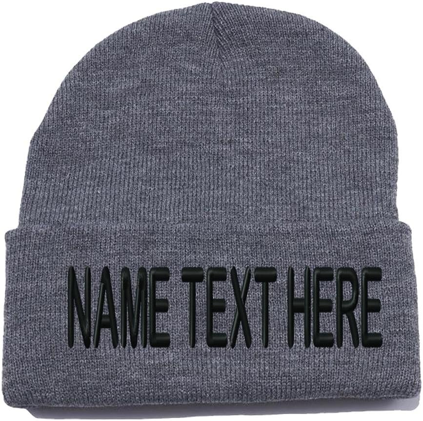 Custom Embroidery Personalized Name Text Ski Toboggan Knit Cap Cuffed Beanie Hat