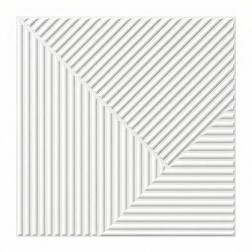 3D Wall Panels White – 12 Pack 19.7"x19.7" Textured PVC