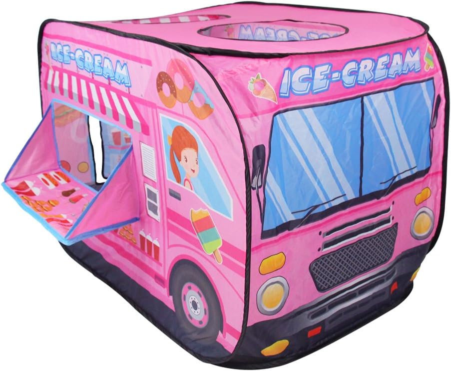 Kids Tent Outdoor Toys Play Tent for Girls Boys Kids 3 4 5 6 Years Old Indoor Outdoor Garden Toys Childs Garden Play Tents for Kids Playhouse Role Play Foldable Ice Cream Theme Toy Tent Boys Girl