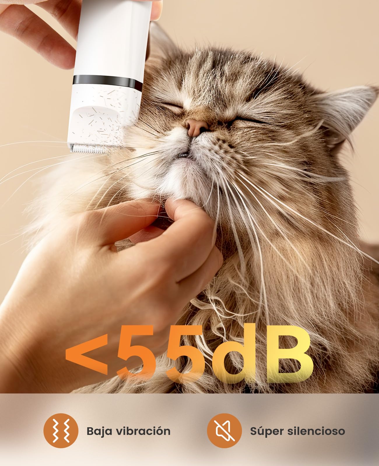 oneisall Juego de afeitadora 3 en 1 para gatos, afeitadora silenciosa para gatos, cortapelos profesional para y perros, para patas, nalgas, anudados, dingleberry (Blanco)