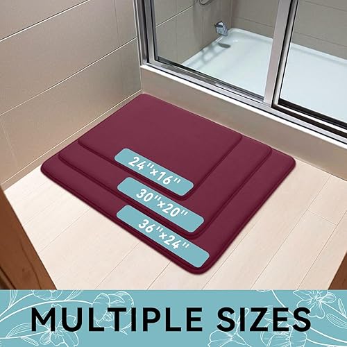 Miniatura 9 de Smiry - Tapete de baño de espuma viscoelástica, supersuave, absorbente, antideslizante, alfombra para el suelo del baño, 24 x 16 pulgadas, color