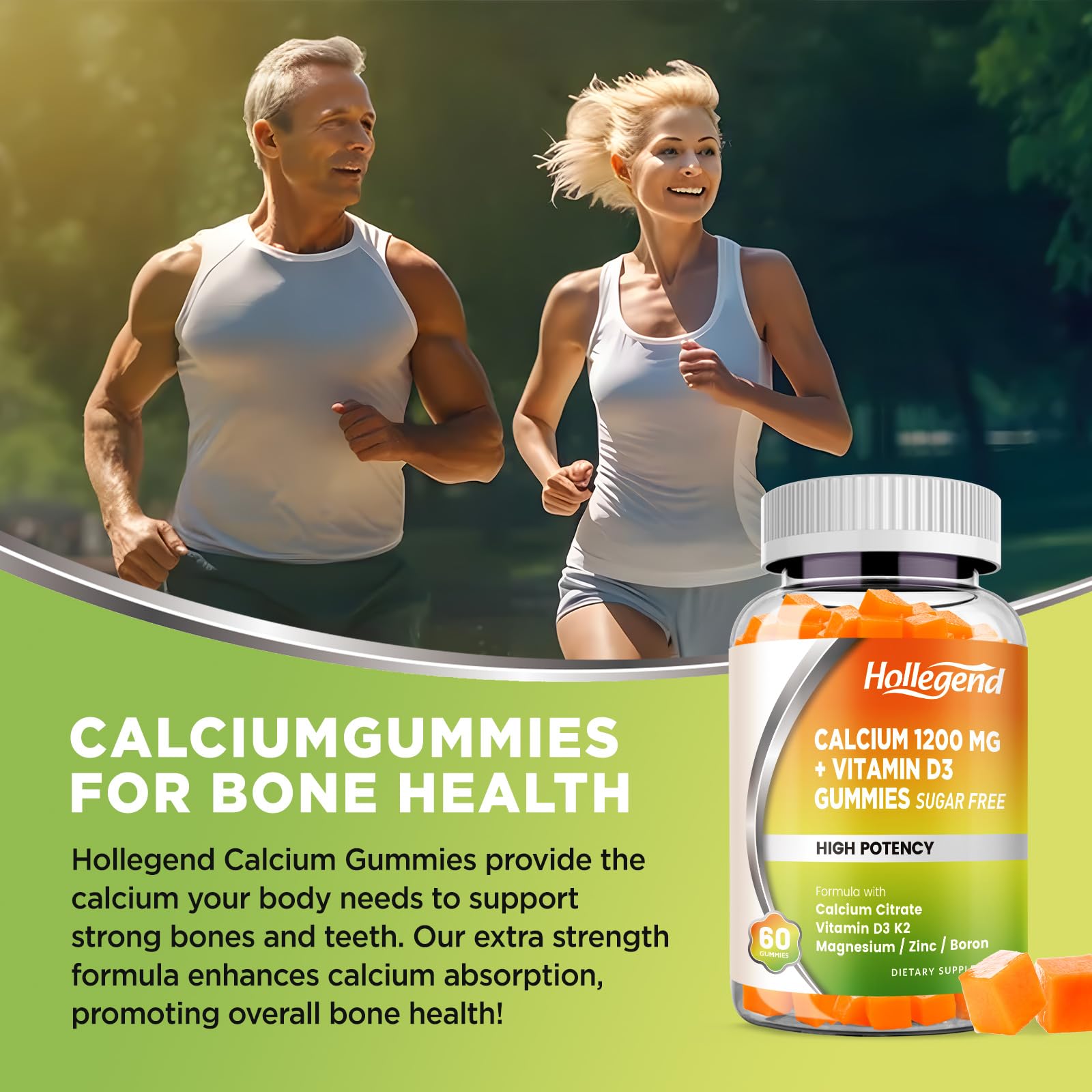 Calcium 1200 mg with Vitamin D3 Gummies, 60 Count — Amazon image 6