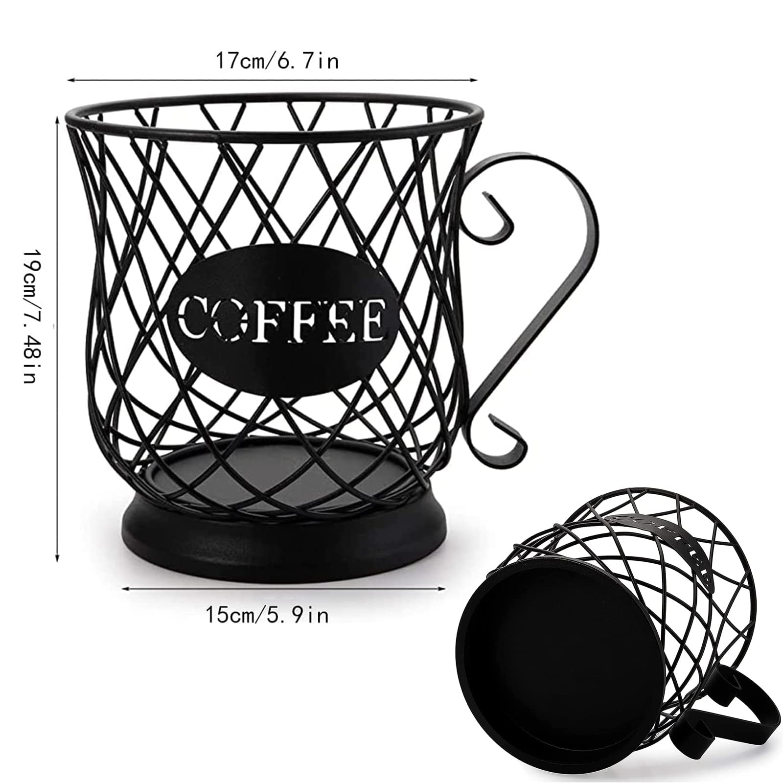 Cestello Per Capsule di Caffè, Contenitore Per Capsule di Caffè, Grande Capacità (65 capsule) a Forma di Tazza Classica Scavata Abbellisci La Tua Cucina