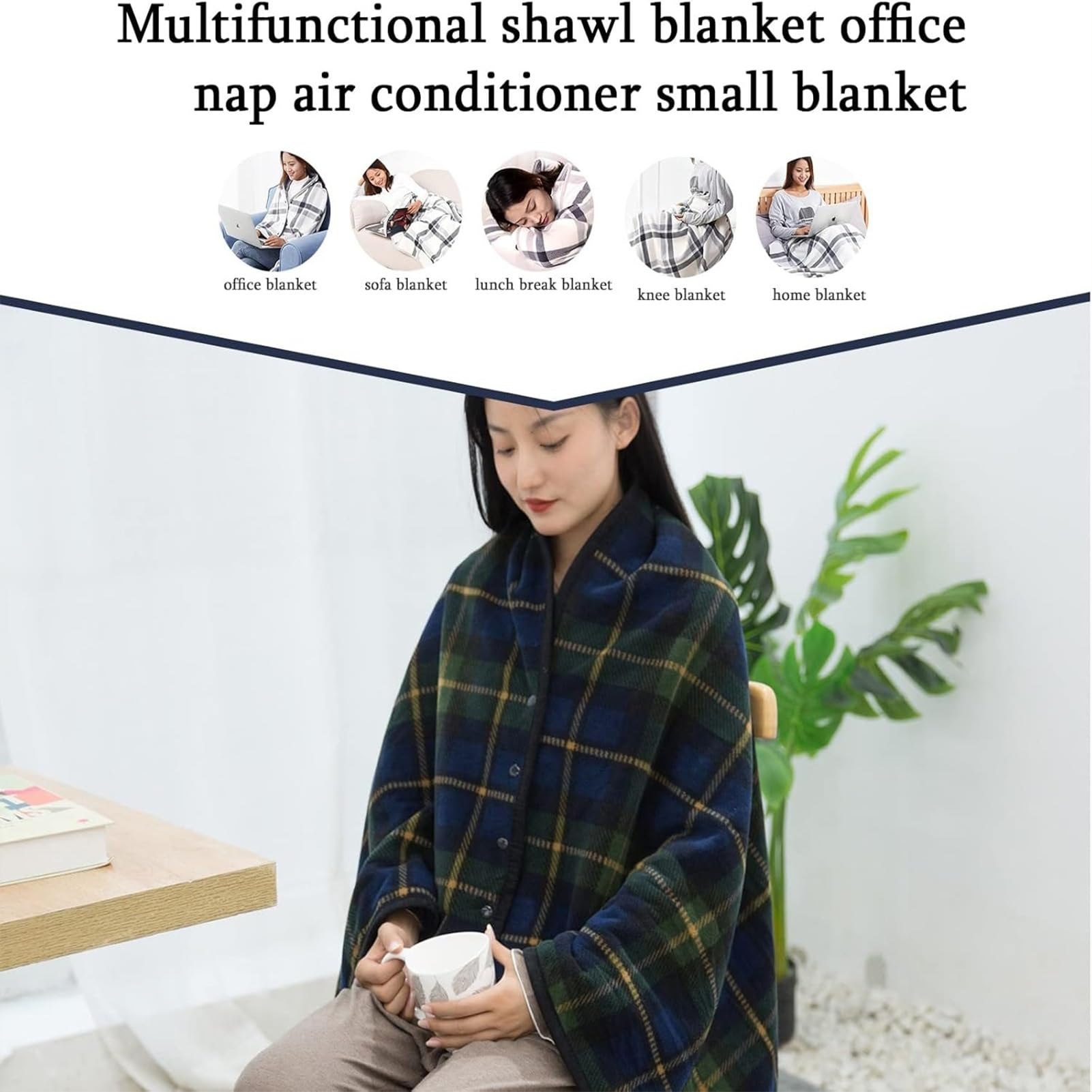 Poncho para Silla de Ruedas con Forro Polar Resistente al Viento y Capucha para Adultos, Manta de Viaje Reutilizable, Manta portátil con Capucha para Personas Mayores (Verde, 80 x 130 cm)