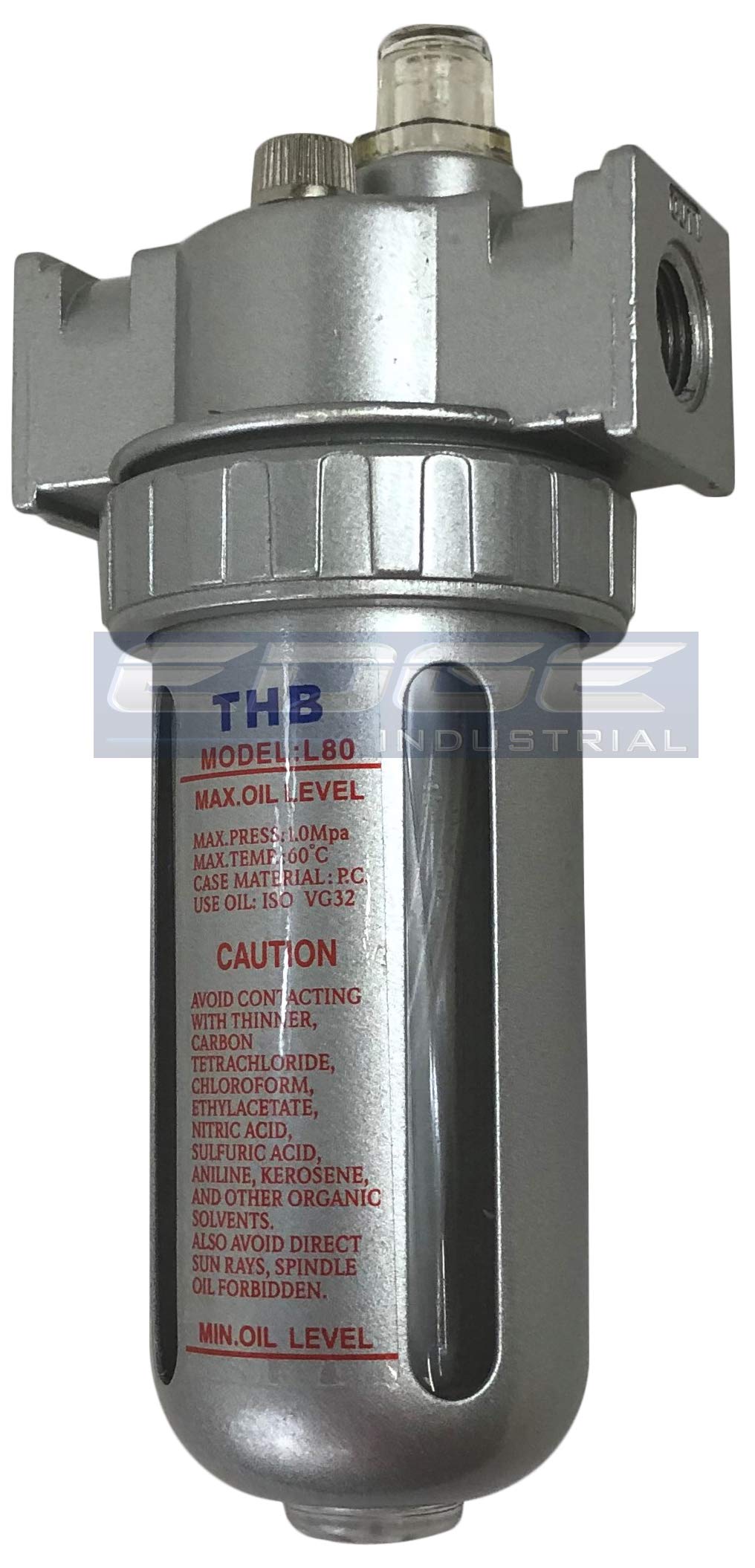 Lubrificateur à débit moyen pour lubrifier à air comprimé avec bol en métal, 3/8" NPT (9,5 mm)