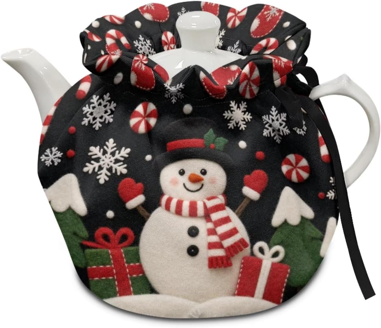 Green Tea Cozy for Teapot Insulated 4 LeavesTeapot Dust Protector Home Decor Tea Kettle Quilt for Hotel Restaurant Tea Party