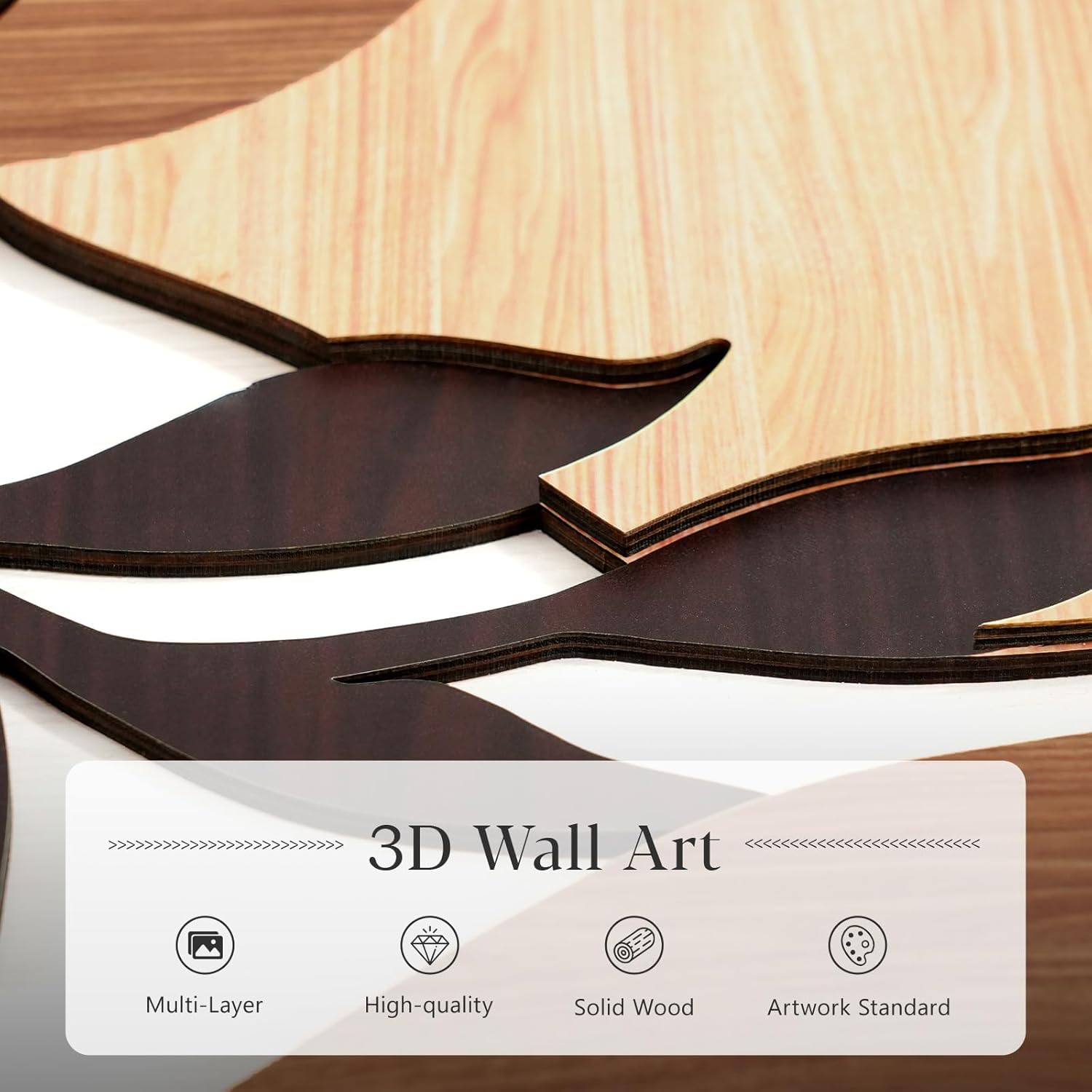 VIYYIEA 3D Textured Wood Wall Art, 3 Piece Large Wall Decor, Boho Artwork for Living Room Bedroom, Modern Landscape Painting, Enchanted Woods, 24" L x 48" W