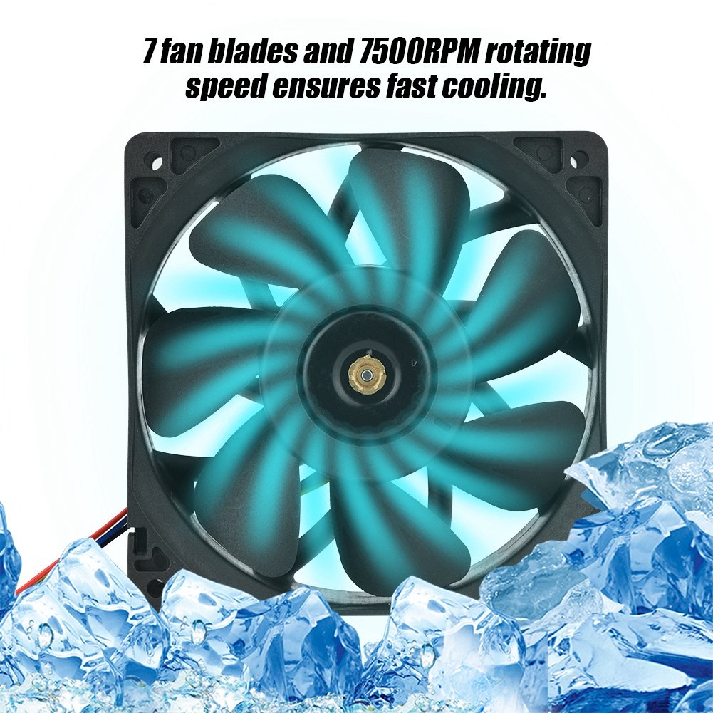 CPU Cooling Fan, 12V 4wire 4pin 7500RPM Silent Cooling Fan CPU Cooler