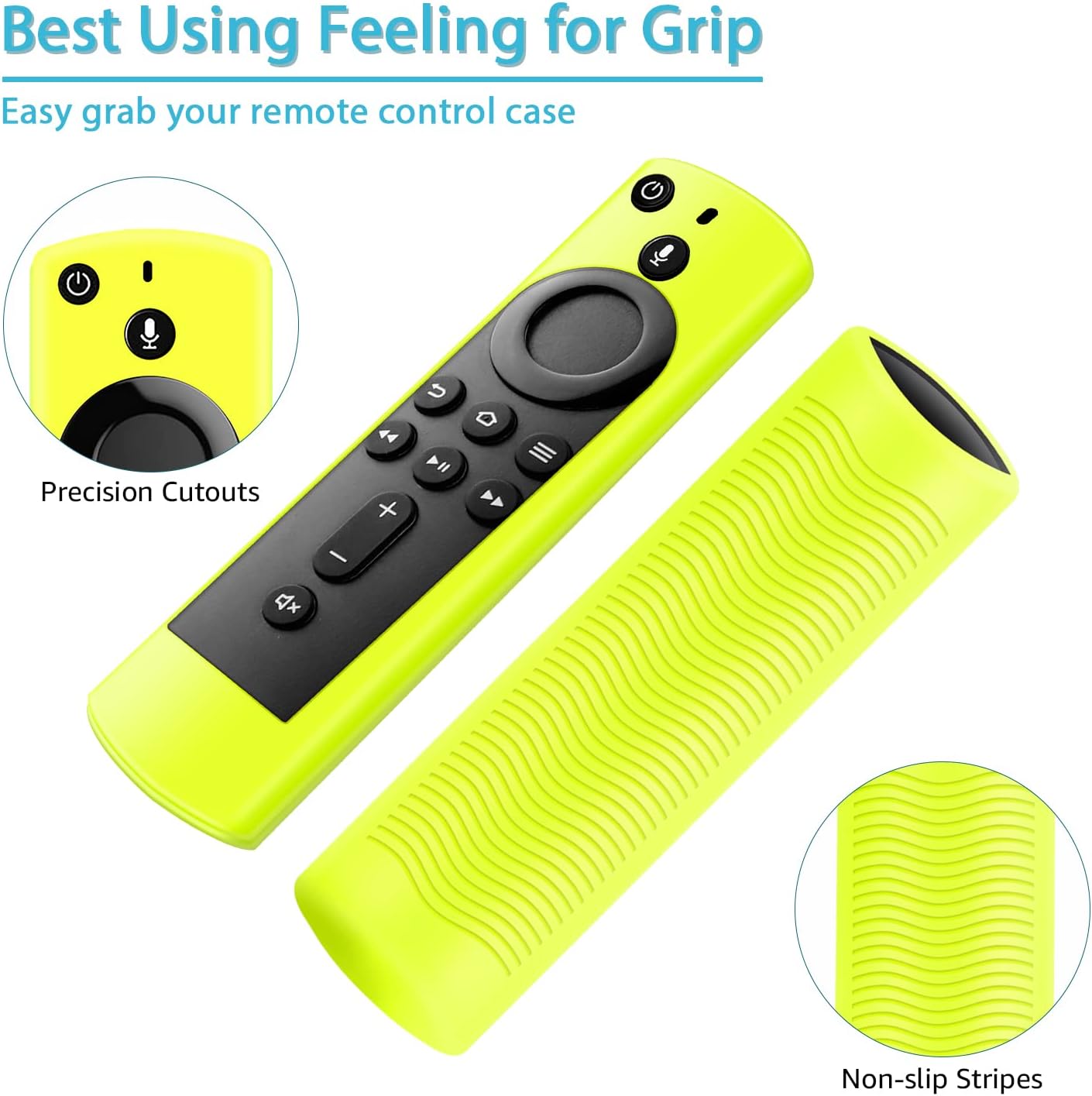 Imaictuu (3PCS) Silicone Remote Cover Case(3rd Gen)(2021 Release),Stick 4k Remote Cover,Streaming Stick Cover,Light Weight,Anti Slip,Shock Proof(Glow Blue+Glow Yellow+Glow Pink) : Electronics