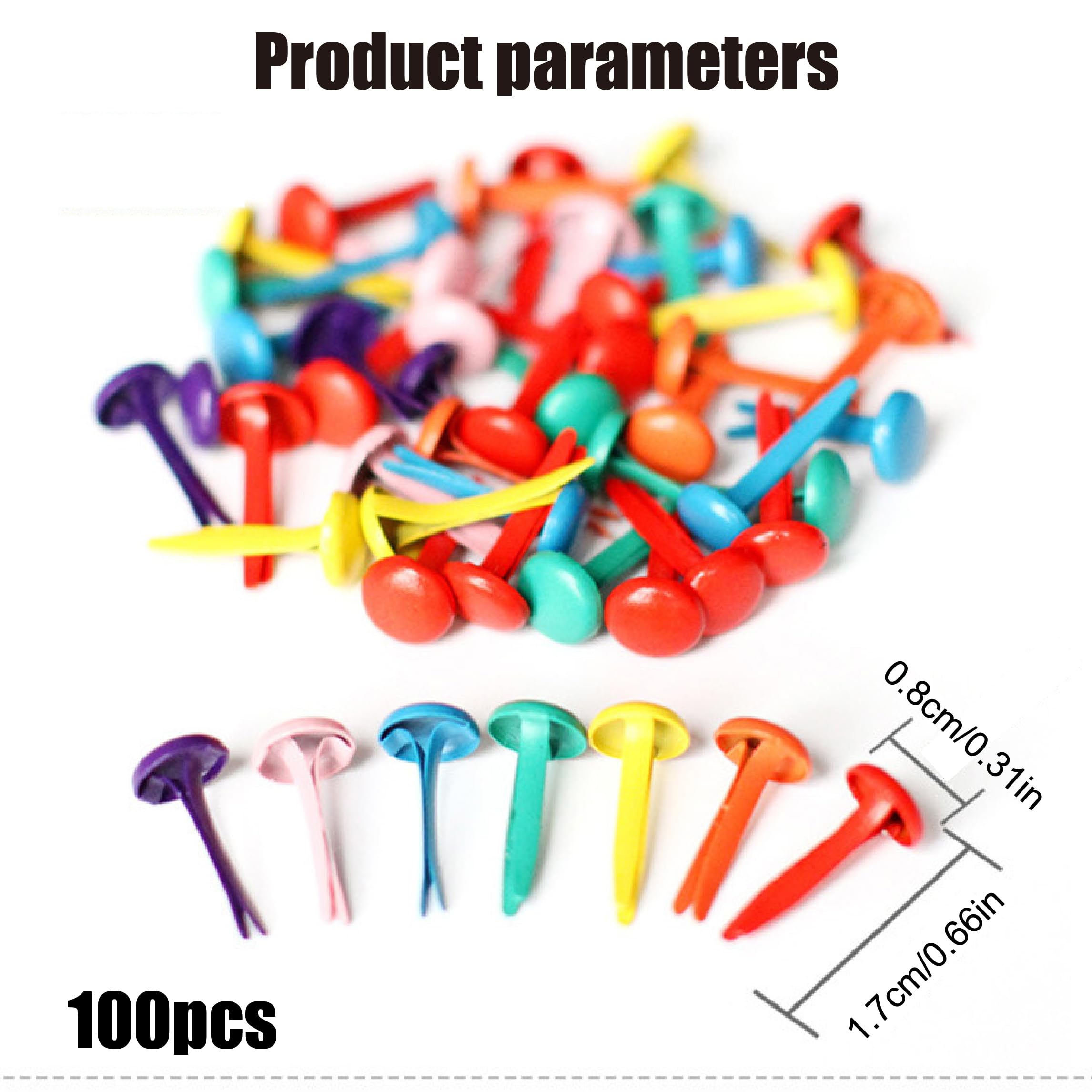 100 Fermacampioni Per Scrapbooking - Mini Brads Metallici Per Lavoretti Fai-da-Te