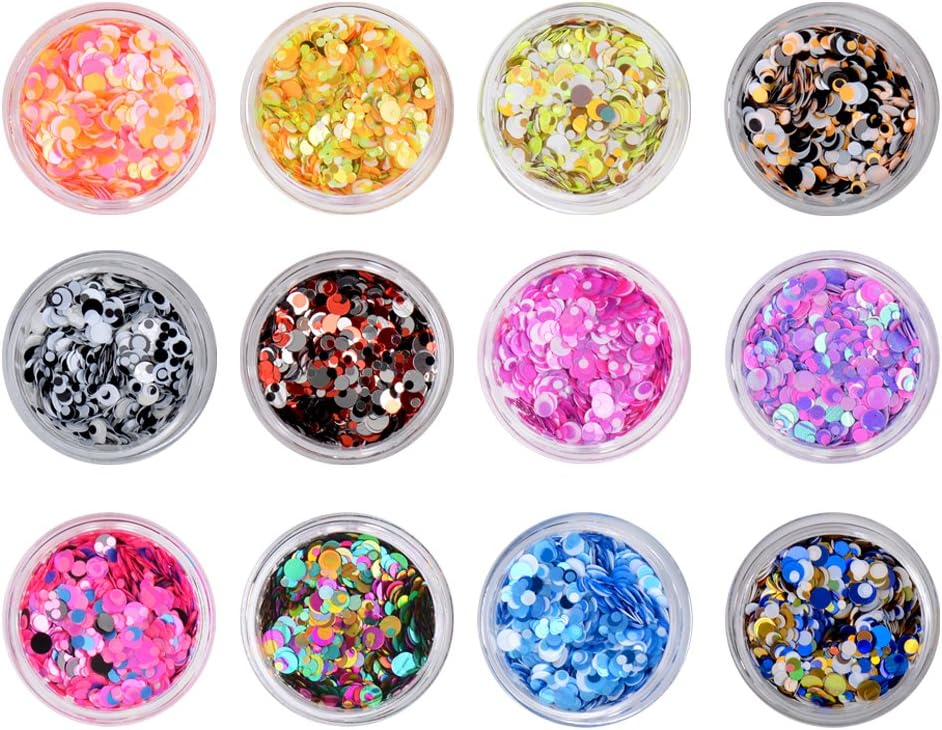 12 Colors Small Round Glitter Holographic Laser Paillettes Mix Colors Sequins For Nail art decoration (C3)