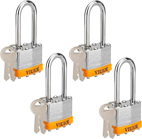 Miniatura 1 de 4 candados laminados con la misma llave para puerta, equipaje, puerta, almacenamiento, valla, gabinete, garaje, cobertizo, pestillo, resistente a la