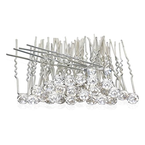 gbstore 12pcs transparente vidrio Rhinestones horquillas para el pelo, hermoso accesorios para el pelo para cada ocasión