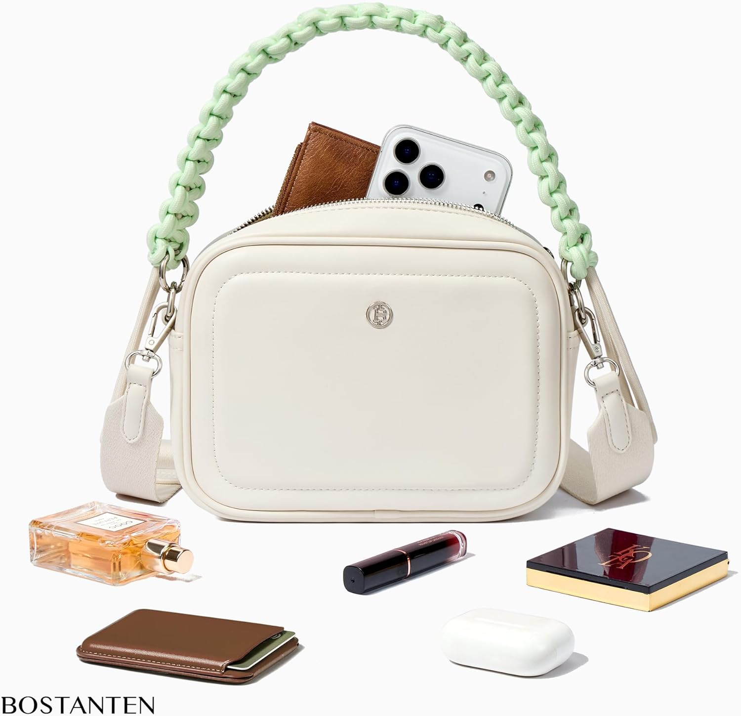 BOSTANTEN Small Crossbody Bags for Women Vegan Leather Shoulder Purses Trendy Small Handbags with Paracord Strap - Image 4