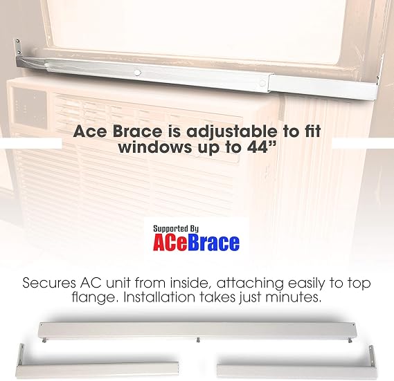 ACe Brace Air Conditioner Support for Most Standard Window Air Conditioners. Universal AC Bracket- Window Guard. Fits in Most Windows.