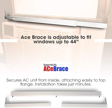 ACe Brace Air Conditioner Support for Most Standard Window Air Conditioners. Universal AC Bracket- Window Guard. Fits in Most Windows.