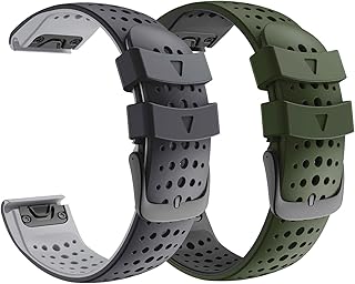 NotoCity for Fenix 6 Band 22mm Silicone Watch Bands for Fenix 7/Fenix 6/ Fenix 5/Fenix 5 Plus/Fenix 6/Fenix 6 Pro/Forerunner 935/945/Approach S60/S62/ Epix