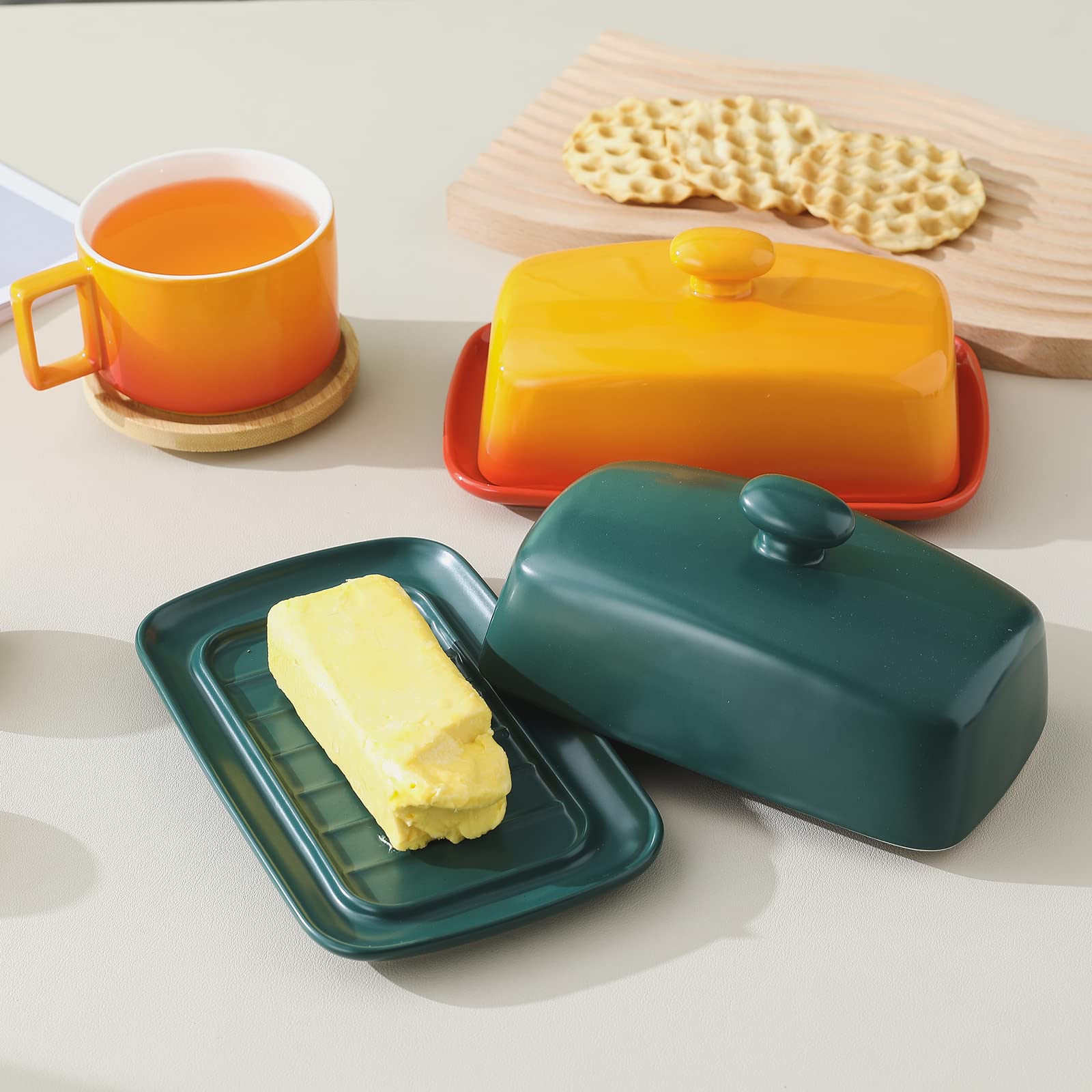 Keramik-Butterdose Mit Deckel – Luftdichter Butterbehälter Für Küche Oder Kühlschrank