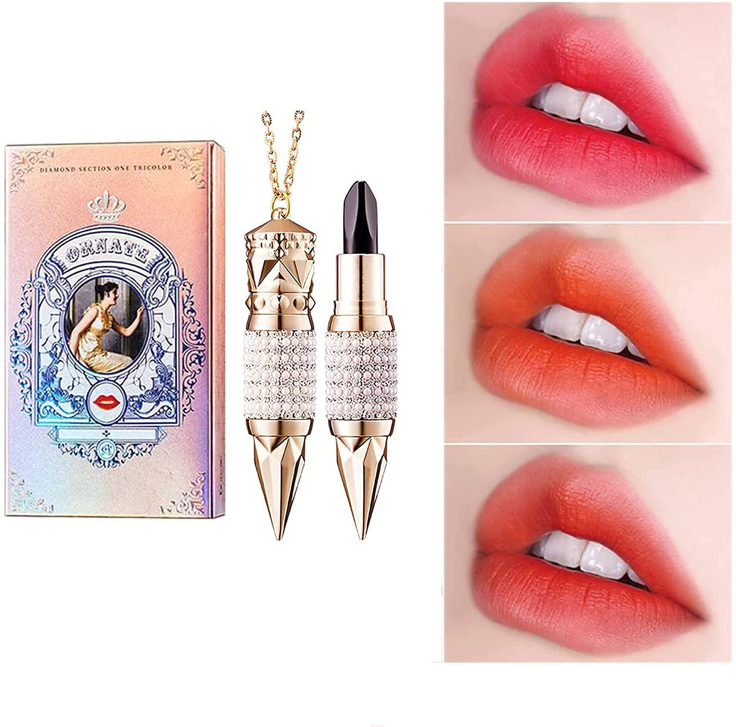 Amazon.com : MUGUOY 3-in-1 Queen's Scepter Tricolor Lipstick