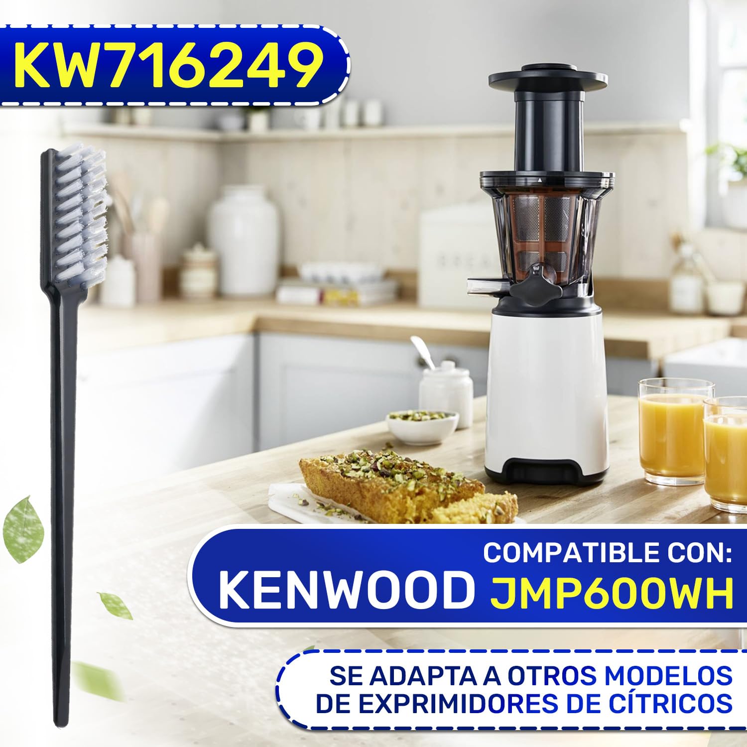 Cepillo Limpieza para Exprimidor de Naranjas Electrico con Código Original KW716249 para Kenwood JMP600WH - Garantía de 10 Años - MONTERAL