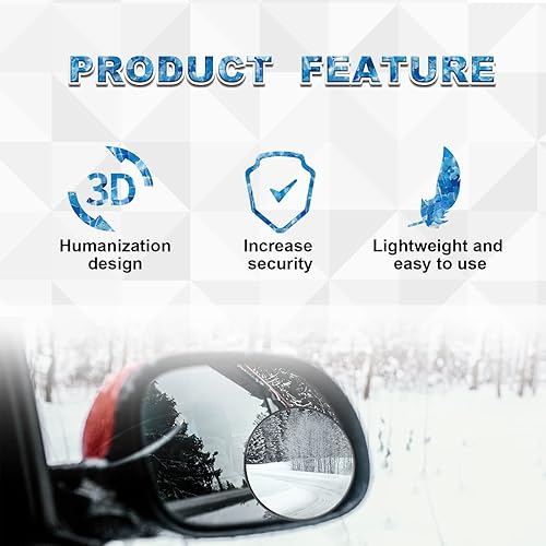 Miniatura 4 de Espejo de punto ciego sin marco, espejo retrovisor convexo de vidrio HD, rotación de 360, accesorios exteriores ajustables en ángulo con automóvil,