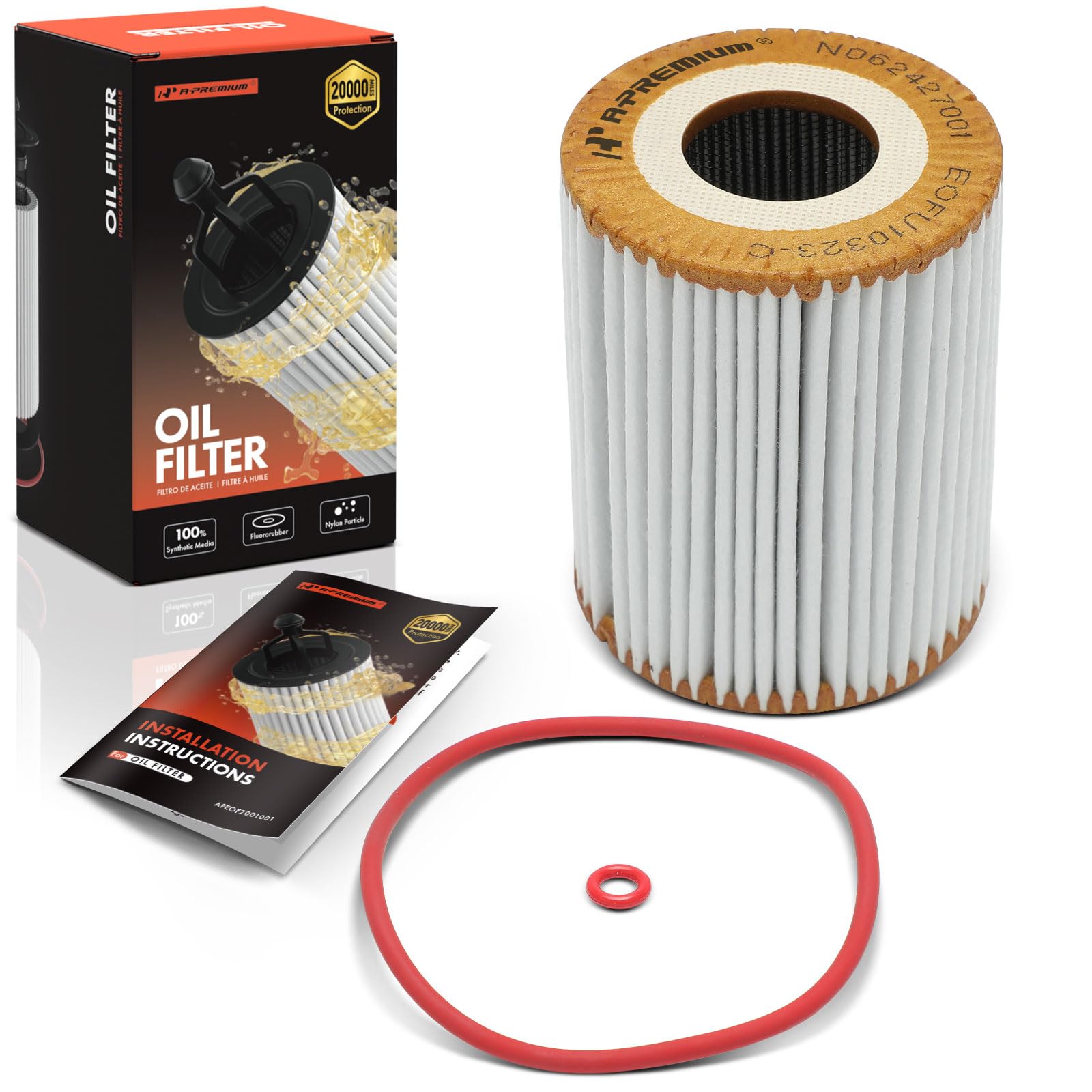 A-Premium 20K Miles Upgrated Protection Oil Filter Compatible with Jeep & Mercedes-Benz & Dodge & Freightliner Models - Grand Cherokee, E320, GLE350d, Sprinter 2500, GL350, S350, R320