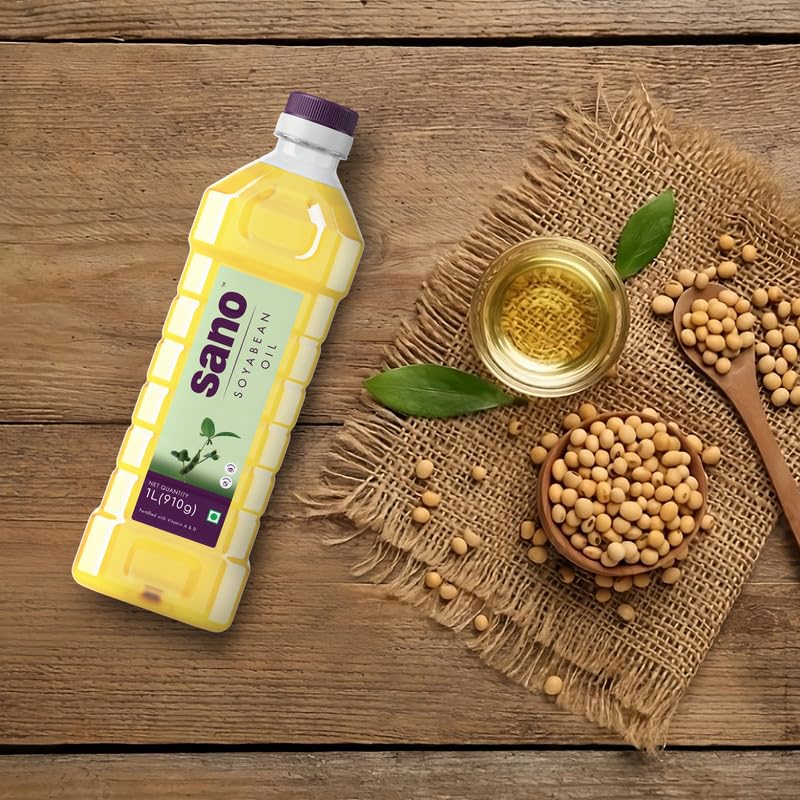 Image of Sano Soyabean Oil 1 Liter x 2 Pack Pet Bottle - Pure, Natural, and Nutrient-Rich Cooking Oil for Healthy Delights, Ideal for Nourishing Meals and Enhancing Culinary Creations