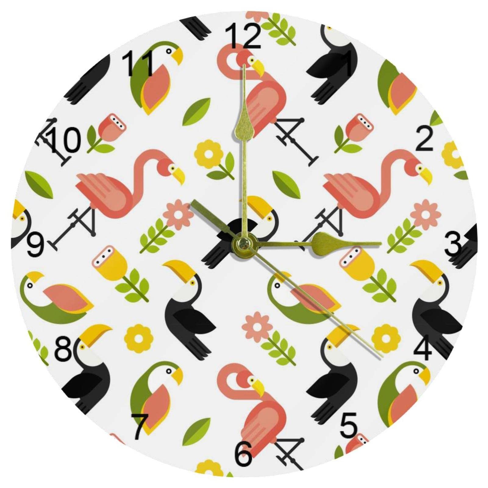 Horloge murale silencieuse originale flamant rose à offrir pour la maison