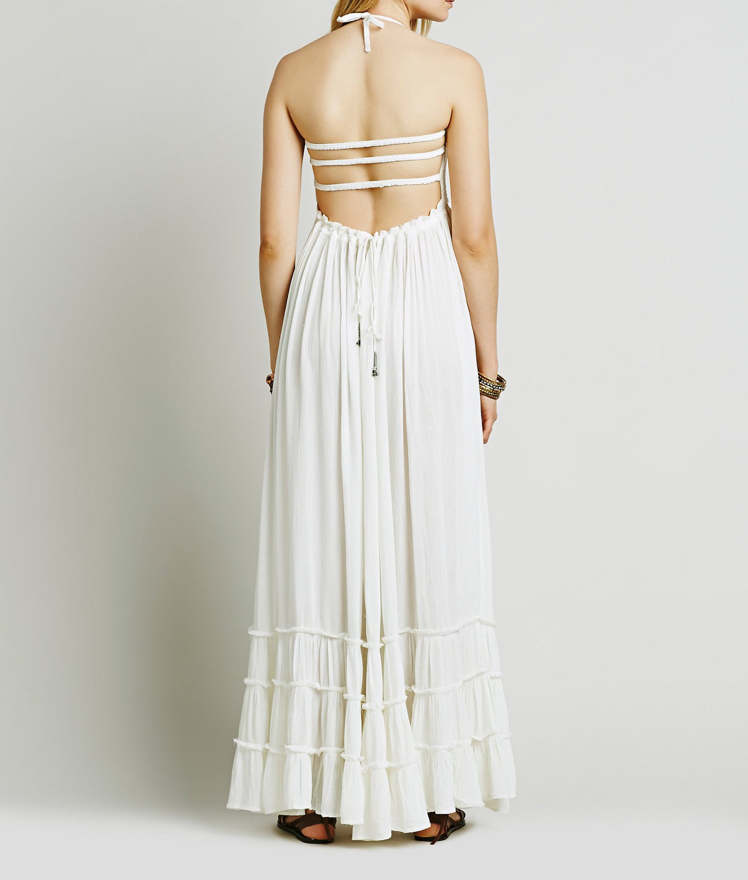R.Vivimos Mujer Verano Sexy Vestido Sin Hombros y Sin Mangas Bohemio Beach Vestido Larga Vestido Plisado En Forma De A