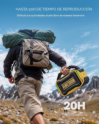 Miniatura 5 de Altavoces Bluetooth Inalámbricos: Altavoz de 80 W (pico) con graves, tiempo de reproducción de 20 horas, IPX6 impermeable, altavoces grandes para el