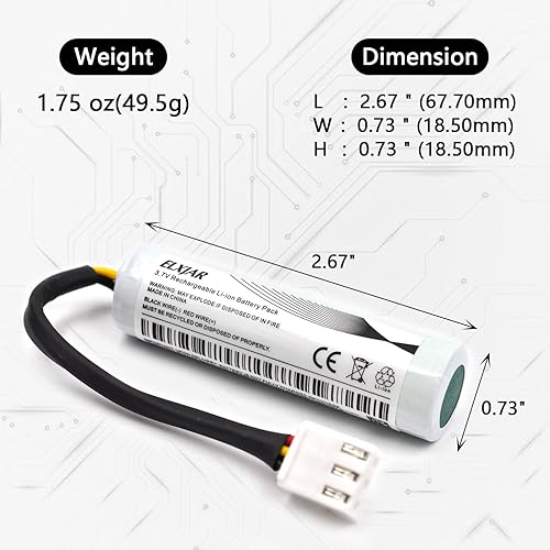 Miniatura 3 de Paquete de 2 baterías de repuesto de iones de litio de 3.7 V 2600 mAh para altavoz inalámbrico Bluetooth LI11B001F Harman Kardon Onyx Studio 1 2 3 4