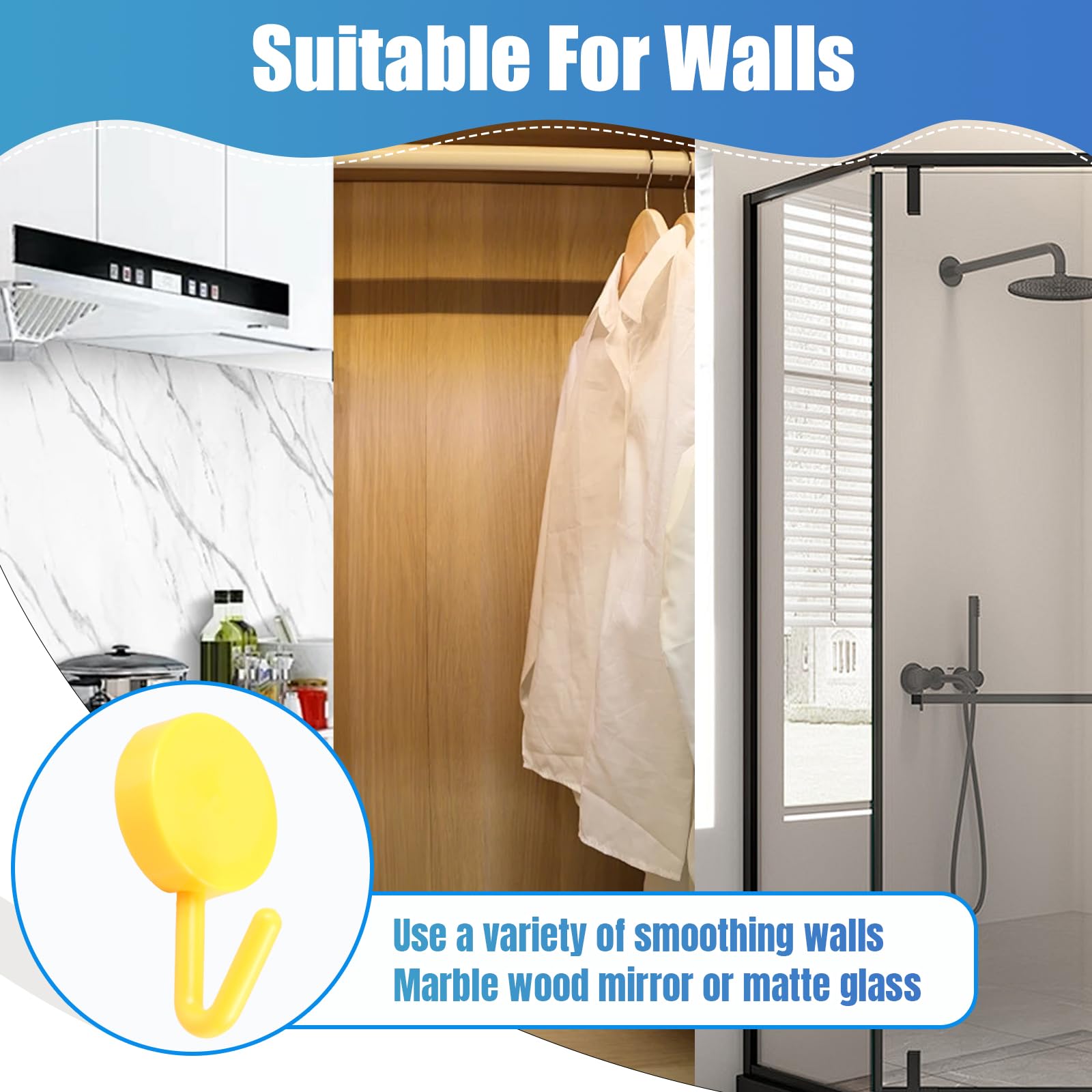 Selbstklebende Wandhaken 14-tlg - Bunte Kleiderhaken Ohne Bohren | Für Bad & Küche