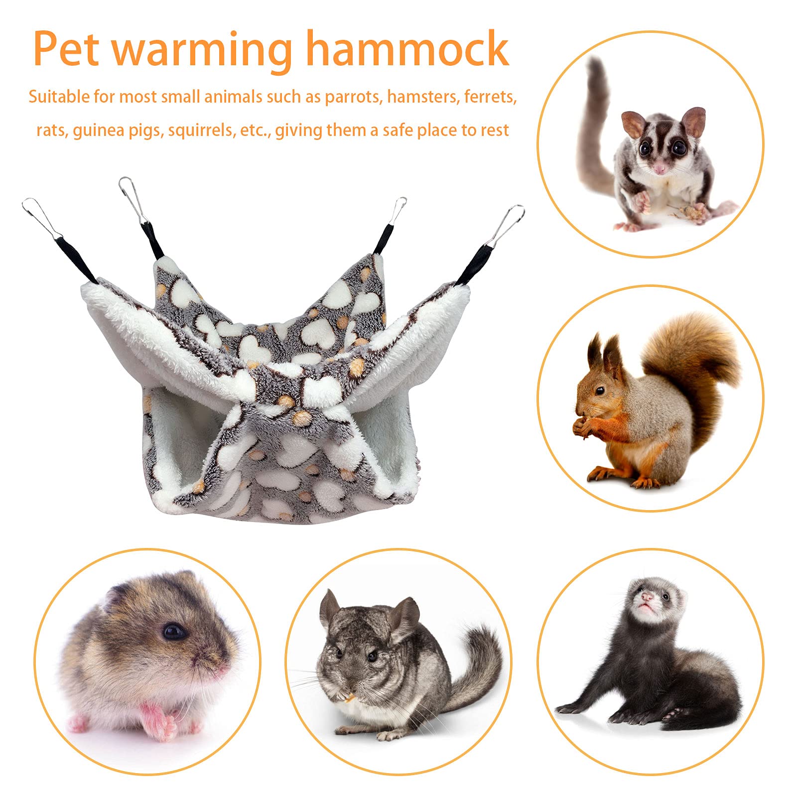 Amaca Per Animali BDSHUNBF - 2 Pezzi A 2 Livelli, Morbida E Calda Per Criceti, Cincill&agrave;, Furetti