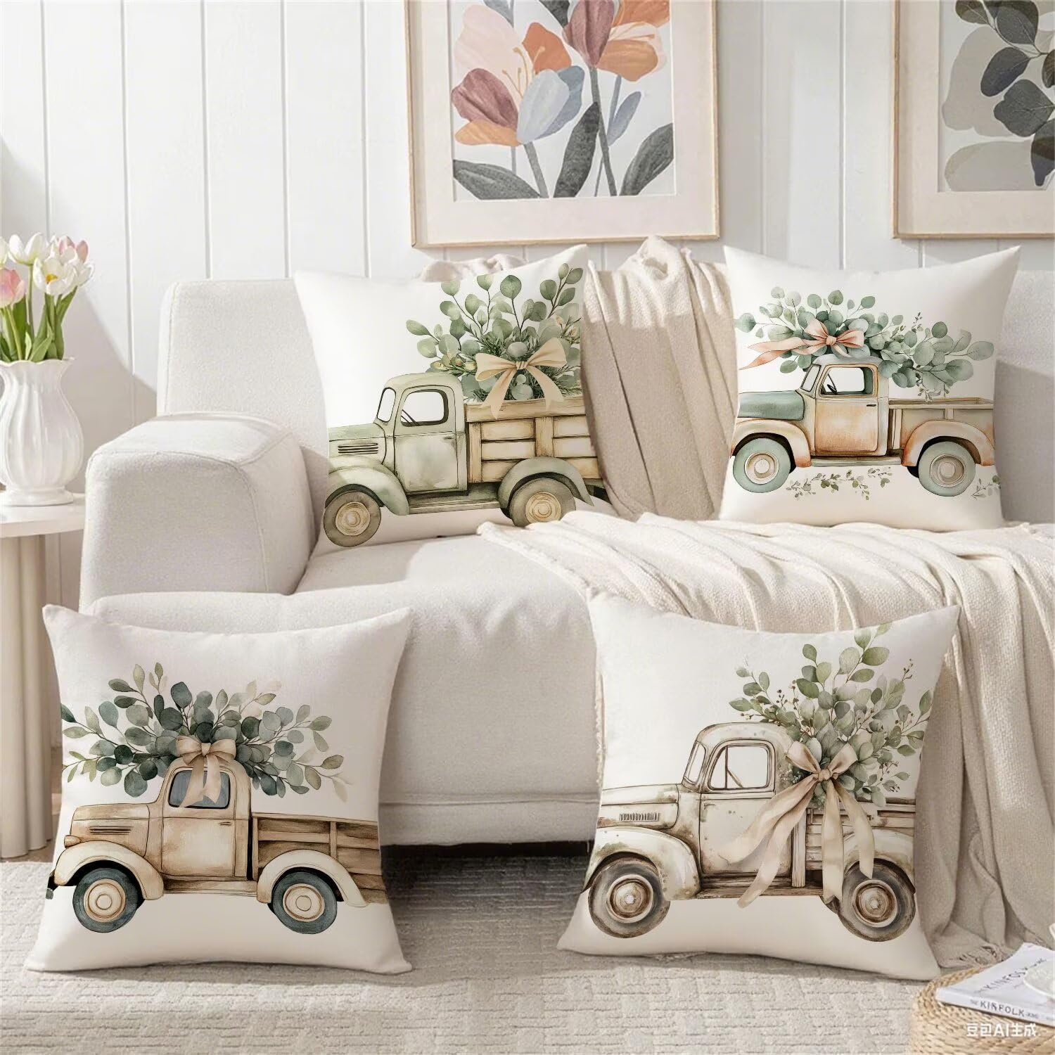 Federa per cuscino da esterno, impermeabile, beige, 90 x 90 cm, in lino, decorativa, quadrata, con stampa su entrambi i lati, cuscino da giardino per soggiorno, decorazione per la casa, regalo da